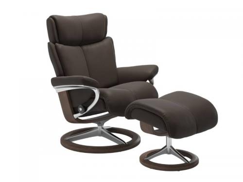 Stressless Magic (M) Signature Base Recliner with Ottoman