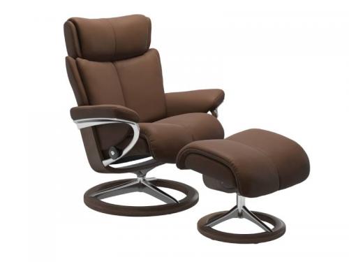 Stressless Magic (M) Signature Base Recliner with Ottoman