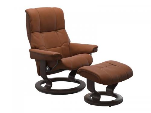 Stressless Mayfair (M) Classic Base Recliner with Ottoman