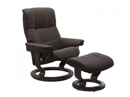 Stressless Mayfair (M) Classic Base Recliner with Ottoman