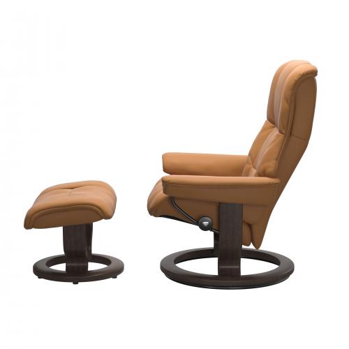 Stressless Mayfair (M) Classic Base Recliner with Ottoman