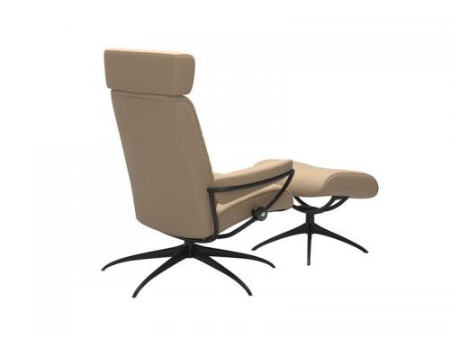 Stressless London Star Adjustable Headrest Chair with Ottoman 