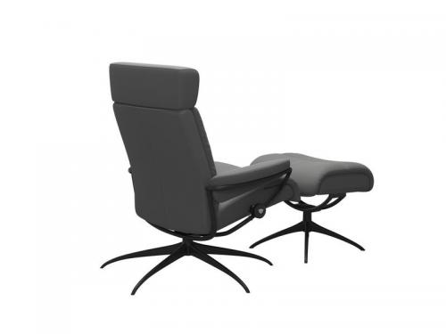 Stressless Tokyo Star Adjustable Headrest Chair with Ottoman 