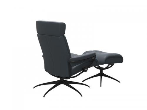 Stressless Tokyo Star Adjustable Headrest Chair with Ottoman 