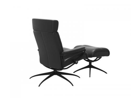 Stressless Tokyo Star Adjustable Headrest Chair with Ottoman 